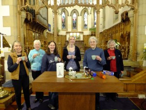 The flower team taking a break